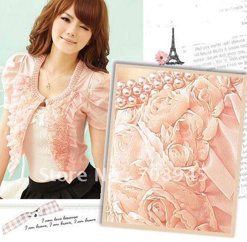 Best Selling!!lRoses, small shawl chiffon blouse+Free shipping  Retail&Wholesale