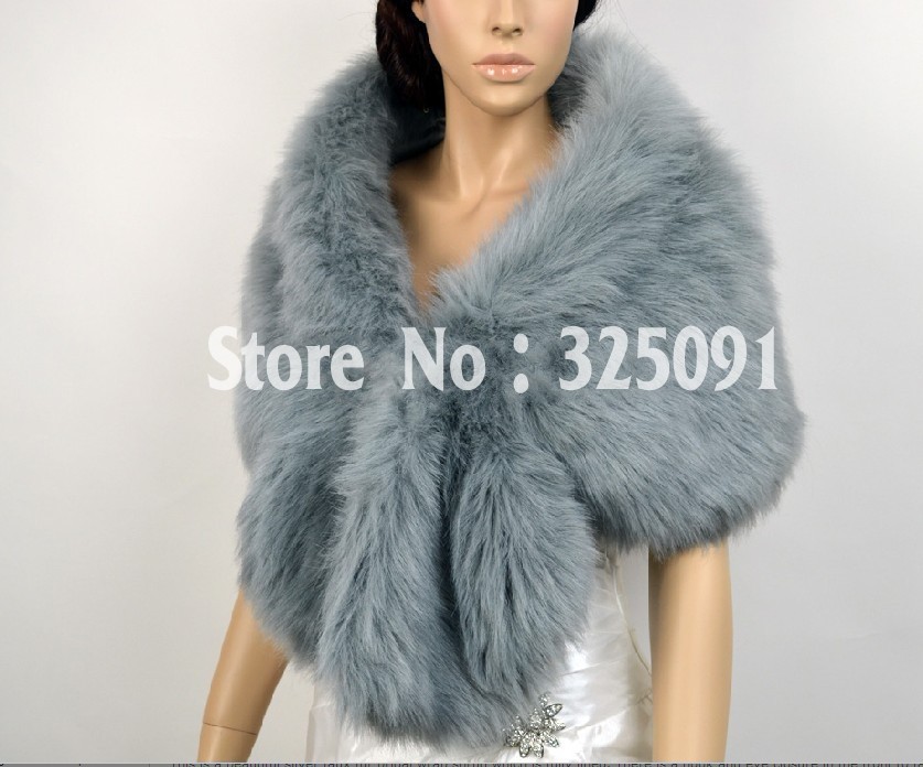 Best Selling Silver Wedding Faux Rabbit Fur Wraps Shrug Stoles Coat Girls Bolero Jackets Half Sleeve Winter Warm Bridal Shawls