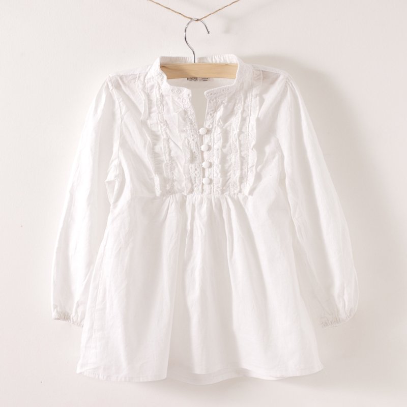 best selling Wholesale 5pcs white girls coat ,national flavor embroid lace blouses, kids wear