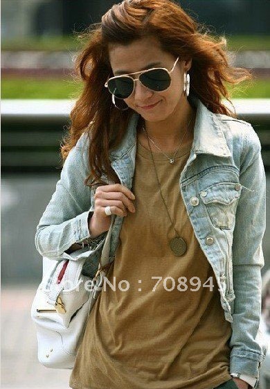 Best Selling!!Women  Fashion casual lovely denim jean jacket 1 Piece