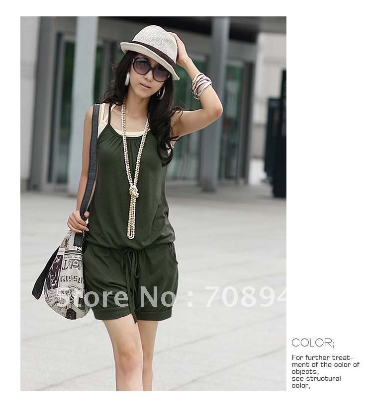 Best Selling!! Women Fashion Sleeveless Romper Strap Short Jumpsuit +Free shipping  Retail&Wholesale