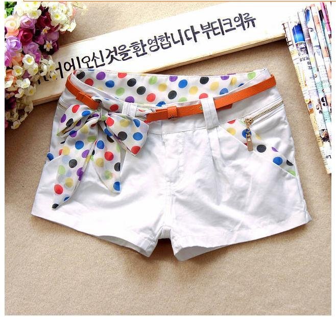 Best Selling Women's Colorful Candy Pencil short Pant/Hot Pant ,ladies' short(with belt), Colorful Candy Pencil shorts