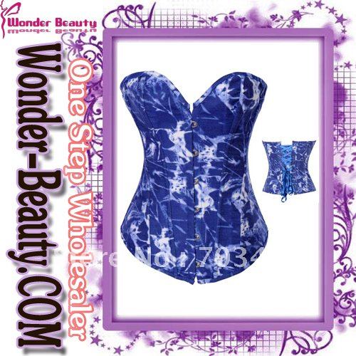 Best service sexy strapless dark blue corset