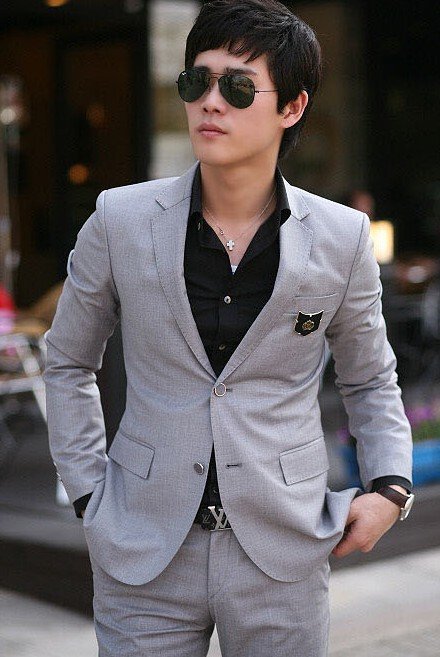 Best styles Leeds Jane trend of business dress two-piece Korean men and two button suits 2012