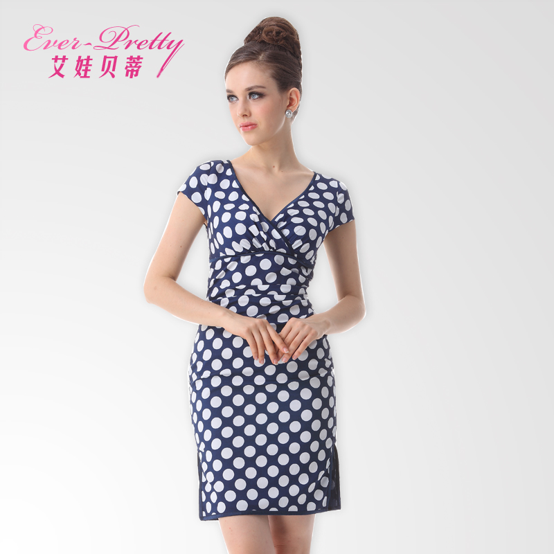 BETTY brief vintage polka dot  short design  short-sleeve slim evening dresses