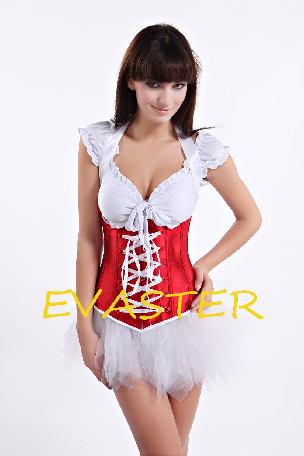 bewitching Red Lace-Up Underbust sexy woman corset plus size