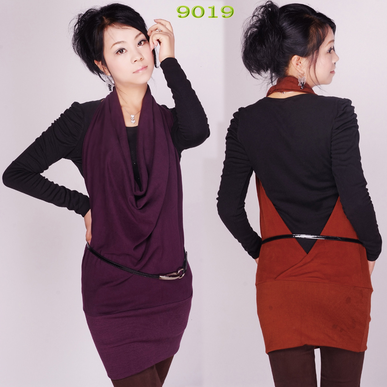 Big 12 2013 autumn and winter women autumn medium-long heap turtleneck knitted 9019