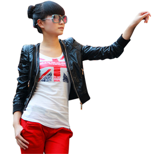 Big 2012 small leather clothing fashion slim female motorcycle outerwear short design female