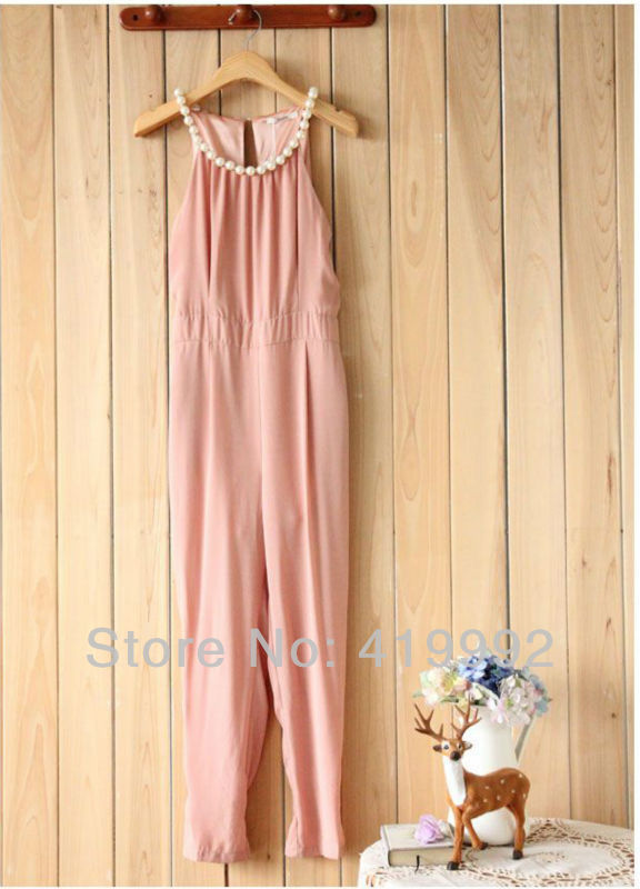 Big Beading  Chiffon Jumpsuit