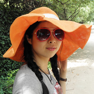 Big bow beach air097 sun-shading big hat along female summer sun hat strawhat
