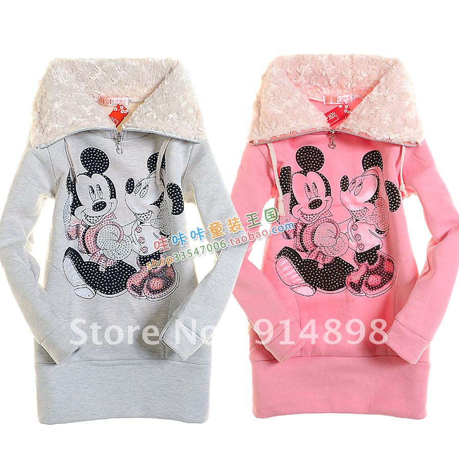 Big boy sweatshirt spring and autumn female child thickening plus velvet parent-child clothes for mother and daughter child long