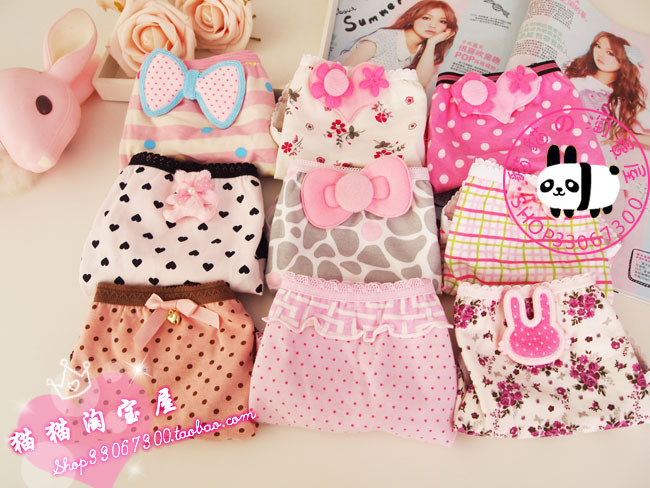 big cartoon lace comfortable cotton panty underwear