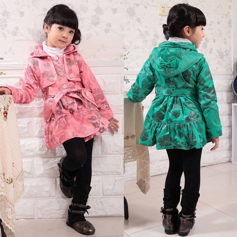 Big children's clothing female child spring 2012 child trench overcoat baby outerwear mmzcz