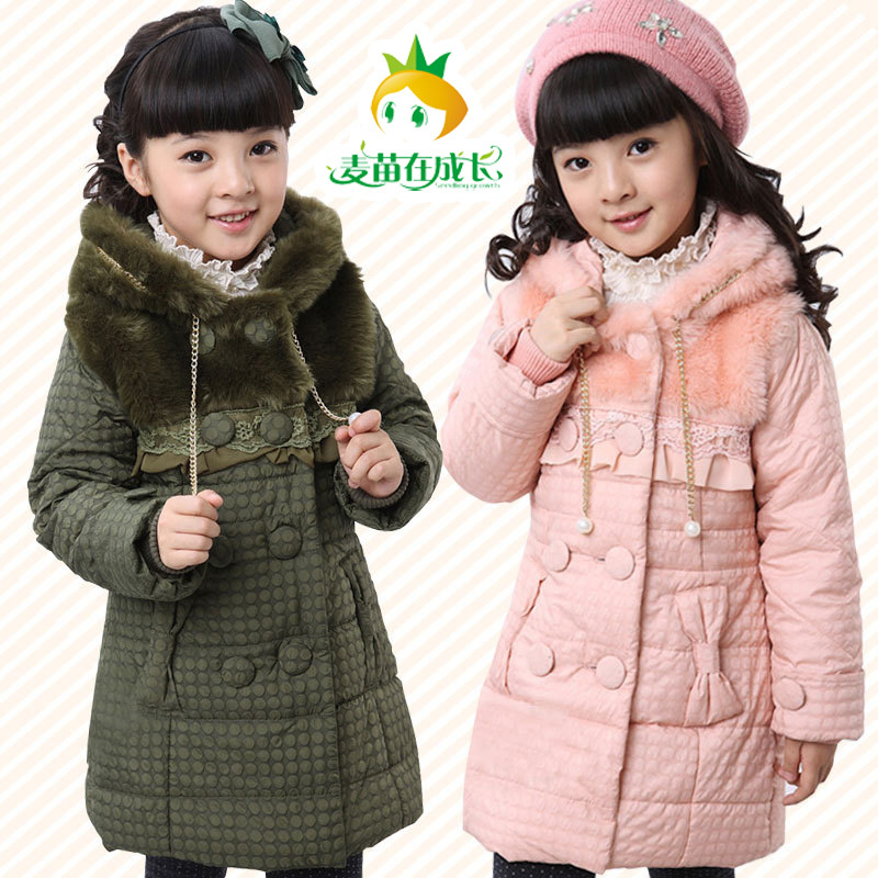 Big children's clothing female winter child 2012 child baby outerwear fur cotton-padded jacket mmzcz