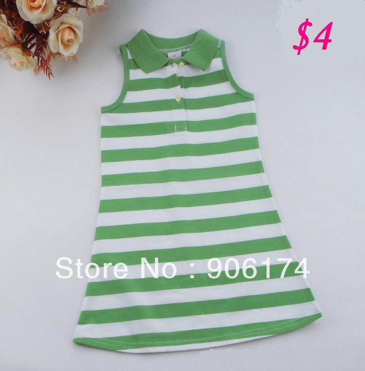 big clearance sale ---------2T,3T,4T kids girls striped knee-length tanks,cotton jumper