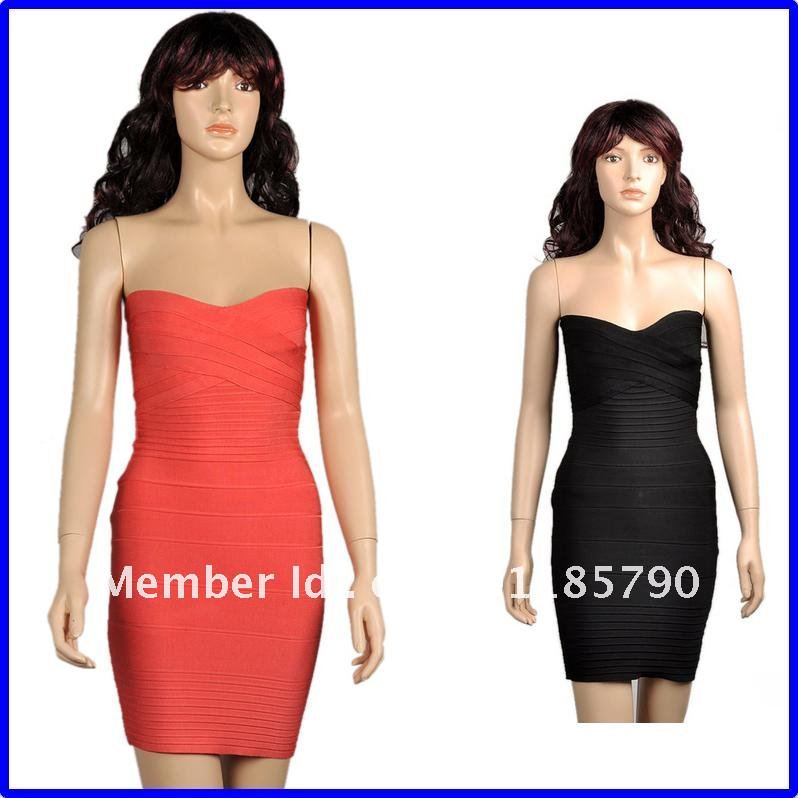 Big Discount Free Shipping Sheath Sexy Mini Strapless Bandage Fashion Evening Cocktail Party Dress
