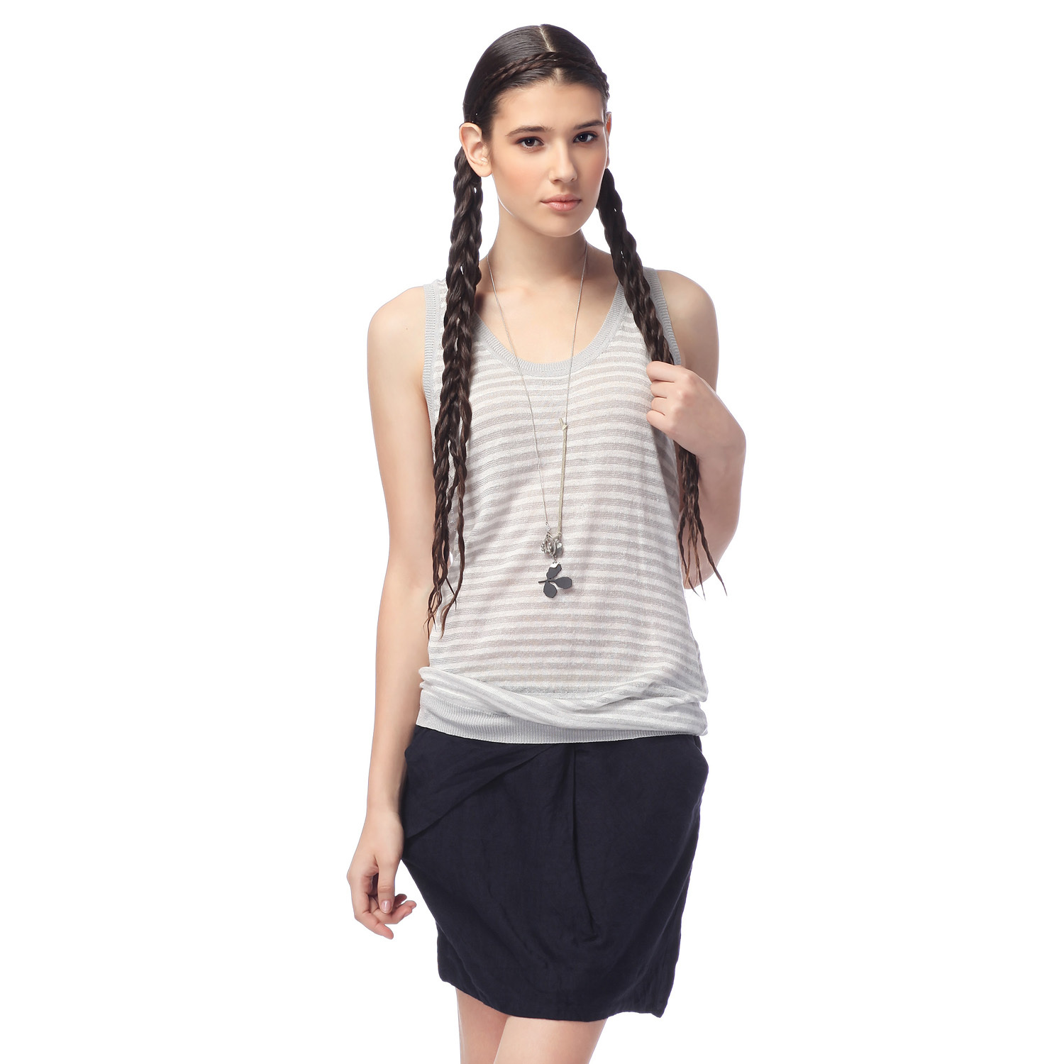 Big ein summer women's casual knitted pullover short-sleeve sweater k48321