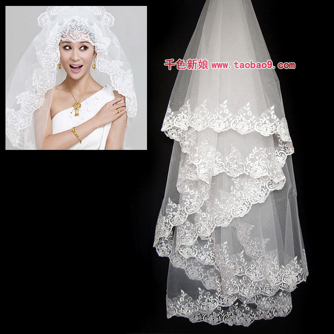 Big laciness veil 3 meters veil - bridal veil bridal accessories