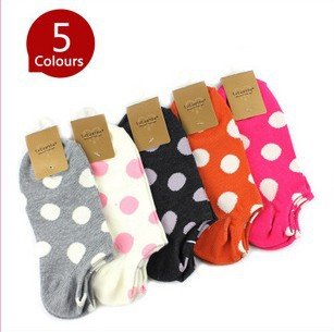 BIG OFF!2012 new arrival summer solid base big dot candy color high quality comfortablecotton women sock slippers,wholesale