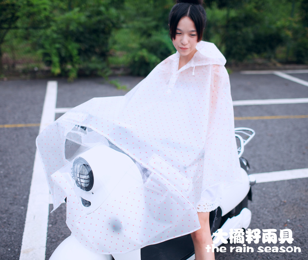 Big orange seed rain gear eva polka dot raincoat electric trolley car battery bicycle raincoat,Free shipping