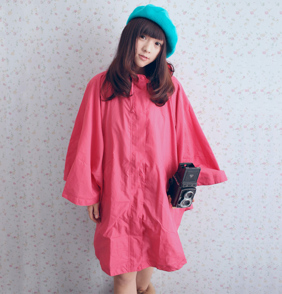 Big orange seed rain gear thin lovely small fashion cloak raincoat poncho 1004 ,Free shipping