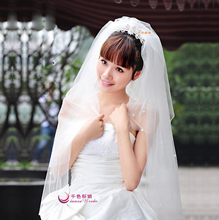 Big pearl bridal veil - bridal accessories multi-layer veil wedding accessories