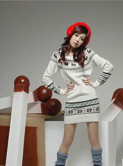 Big promotion!!! Freeshipping New hot-selling  women's autumn and winter long deer knitted bottoming sweater 889