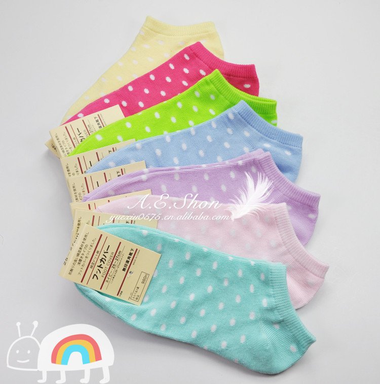 BIG SAVE,25%OFF,Only 3 days!2012 new arrival candy dot print cotton lady/women Sock Slippers,high quality,comfortable,wholesale