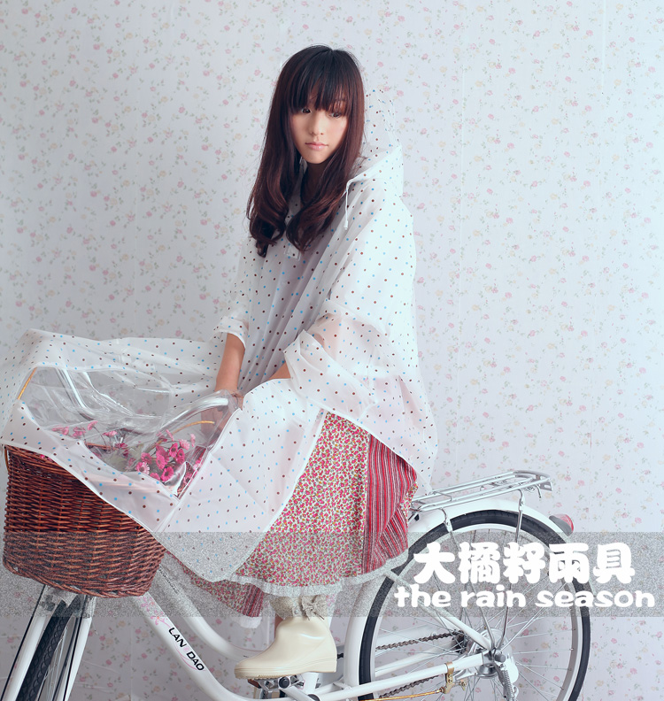 big seed rain gear polka dot fashion car battery bicycle raincoat polka dot raincoat polka dot poncho