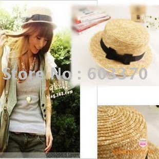 Big Straw hat with ribbon  summer  Sun Beach hat for women