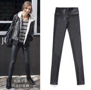 Big yards of tall waFrom freight high quality wholesale ist inferior smooth foreign trade beauty imitation leather pants render