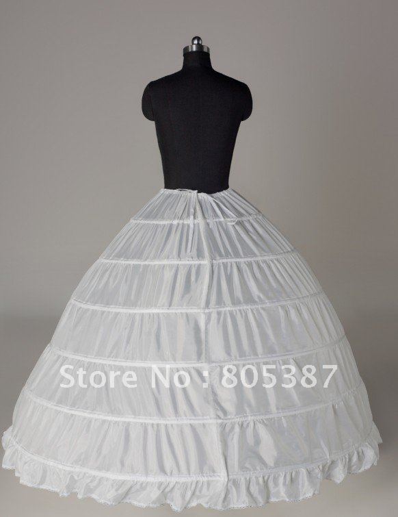 biggest white wedding dress petticoats with 6 hoops for wholesale price in free shipping teep005