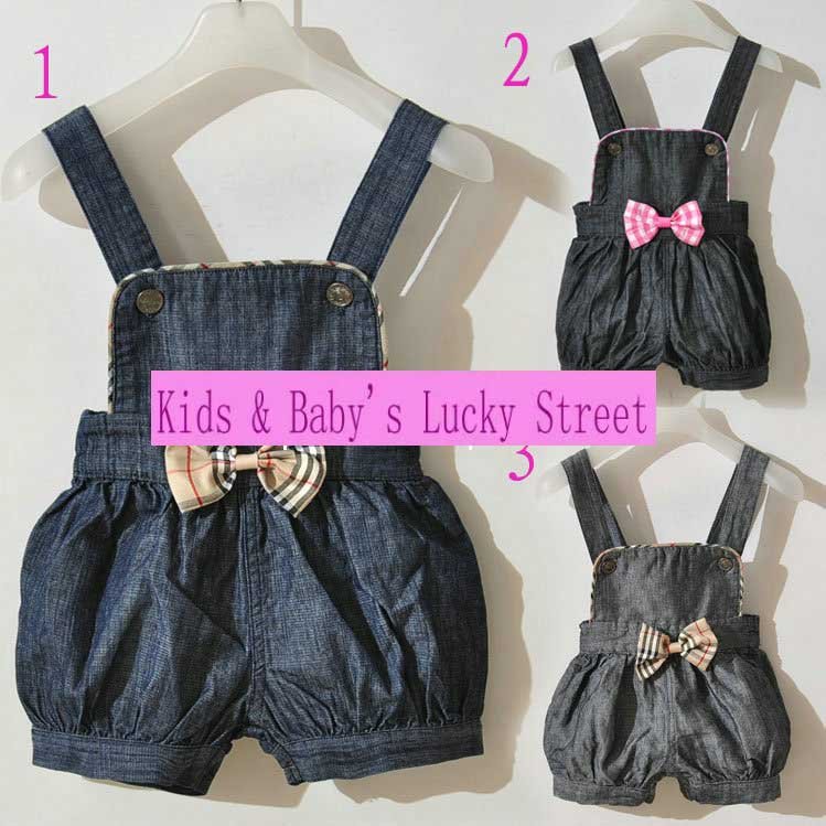 BILYBAYA fashion bow gallus flower harness denim shorts, overalls baby, overalls for baby kids