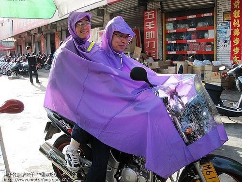 Bird motorcycle bicycle double poncho