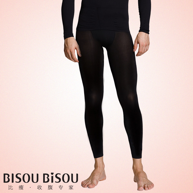 Bisou bisou mens body shaping pants sports body shaping abdomen drawing pants tights ankle length trousers stovepipe pants