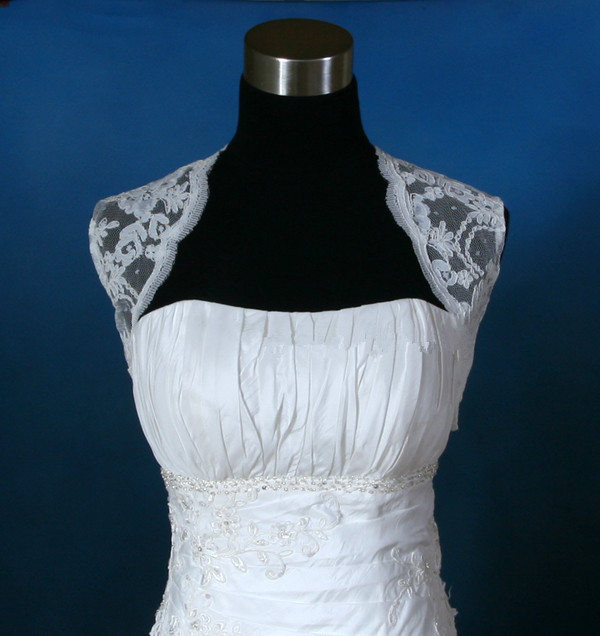 BL36 Sleeveless White Lace Wedding Bridal Bolero Jacket Shrug S-L or Cumtom