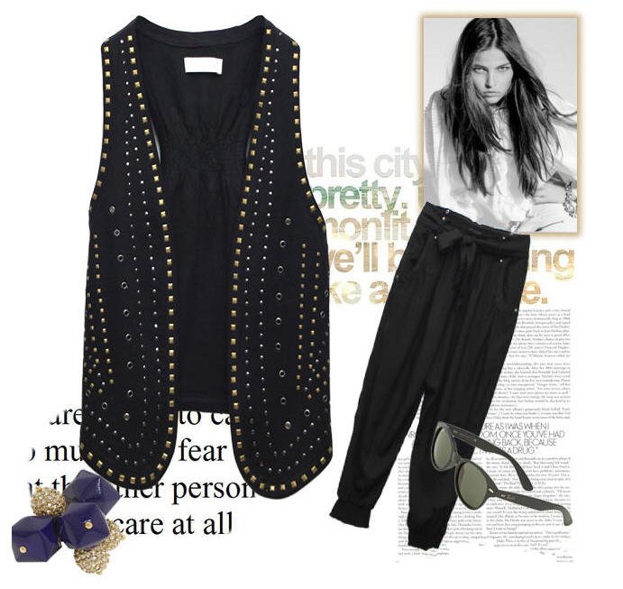 Black 100% cotton personalized fashion imitation metal sequins sequins vest vest