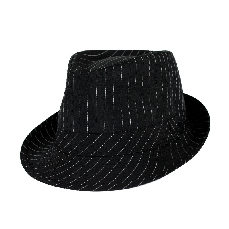Black 2011 fedoras male women's general hat black and white stripes Large fedoras