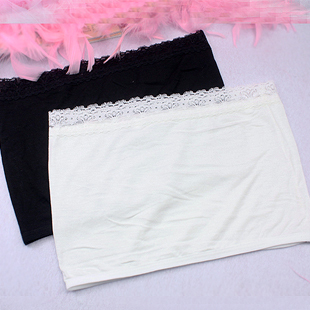 Black and white all-match modal tube top comfortable lace tube top