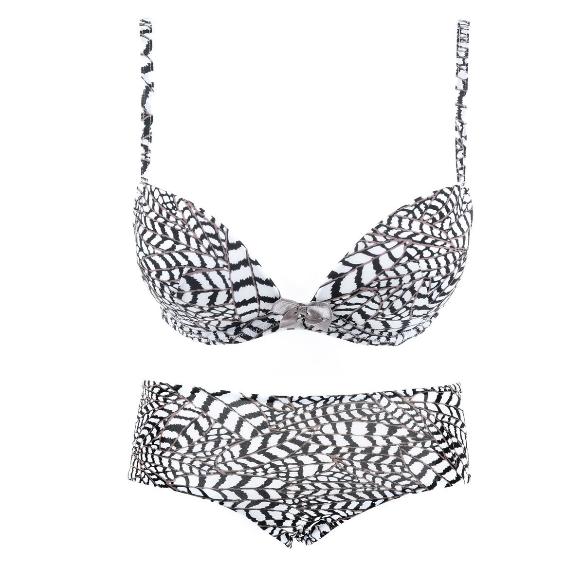 Black and white push up bra set bra underwear plus size large cup d180