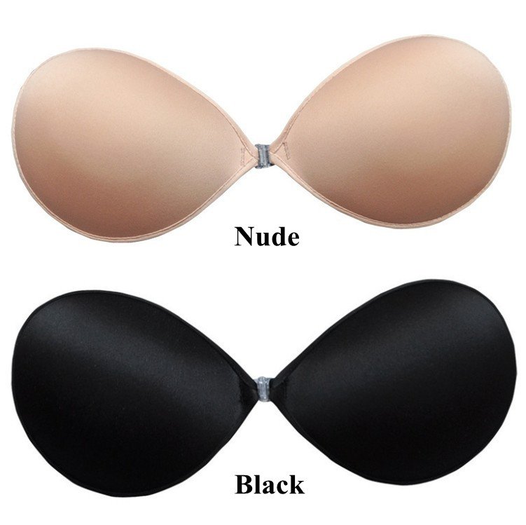 Black Beige Nude Strapless Backless Invisible Self-Adhesive Silicone Breast Bra Pad 4 Cup A B C D Free Shipping