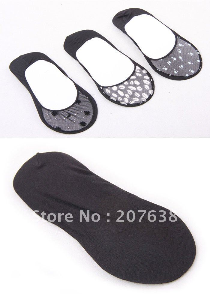 Black cotton invisible floor socks+free shipping Retail&Wholesale