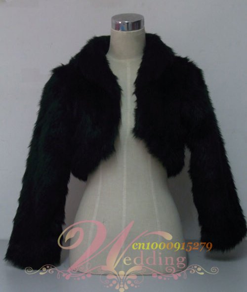 Black Faux Fur Wedding Bridal Wrap/Jacket/wedding Shawl