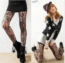 Black Fishnet Sexy Fashion Slimming Solid Hosiery flower Tights Pantyhose Women's Lady's Socks