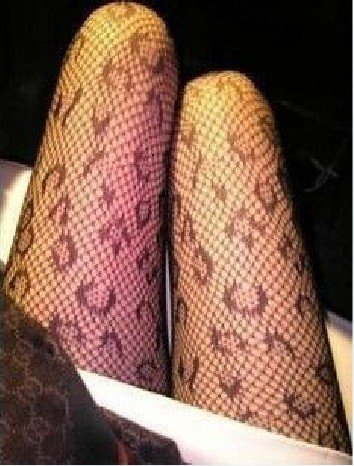 Black Fishnet Sexy Slimming Solid Hosiery leopard grain Tights Pantyhose Women's