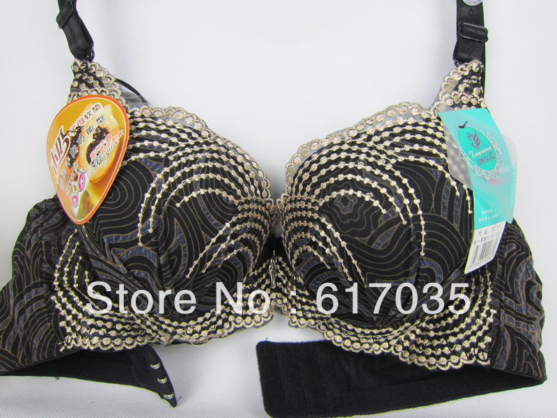 Black Flower Strap Gift! Push Up Soft Pad Beauty Sexy Fashion Ladies' Underware Lingerie B cup 34-38 WXY-8445