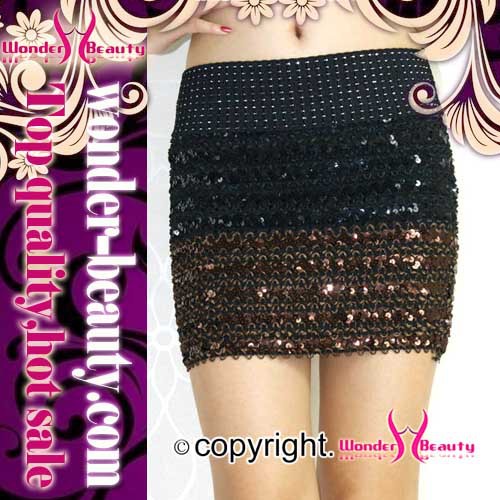 Black-golden stripe sexy skirt for lady