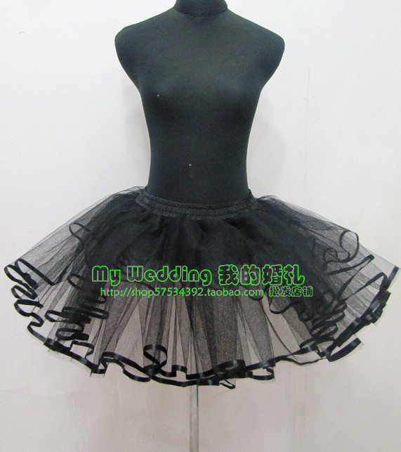 Black hard network ballet pannier half-length tulle dress princess dress puff skirt elastic waist tulle dress wg12
