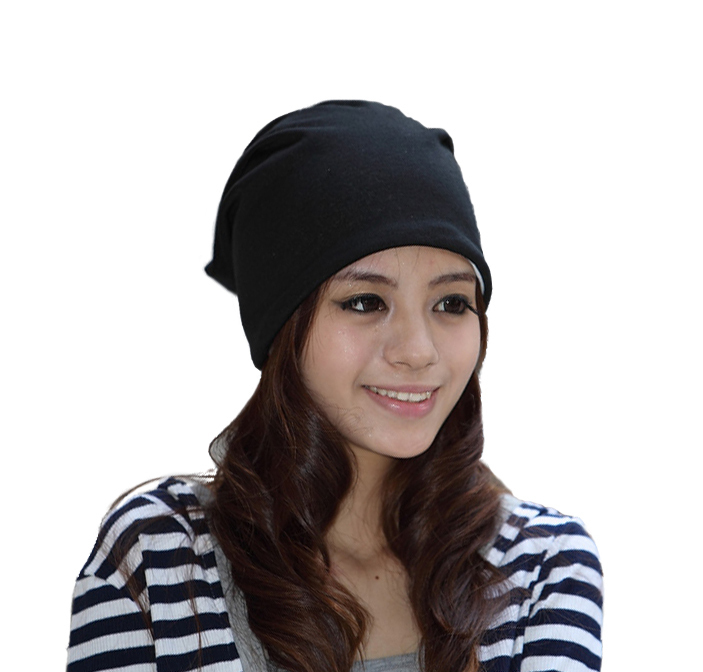 Black hat women's autumn and winter turban lovers cap month of cap