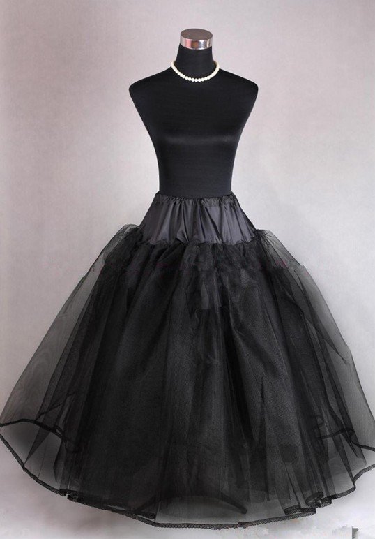 Black  Hoopless 4 Layer Netting A Line Wedding Dress Gown Bridal Petticoat Underskirt slips